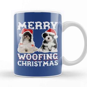 Baskı Dükkanı Merry Woofing Christmas Dogs Kupa