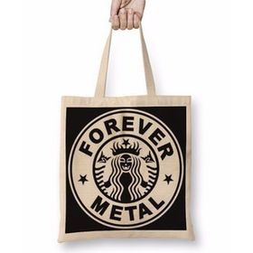 Baskı Dükkanı Metal Forever Black Bez Çanta