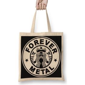 Baskı Dükkanı Metal Forever Black Bez Çanta