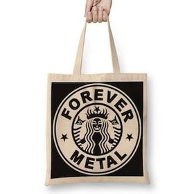 Baskı Dükkanı Metal Forever Black Bez Çanta