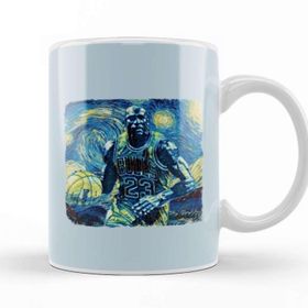 Baskı Dükkanı Michael Jordan Van Gogh Style Kupa