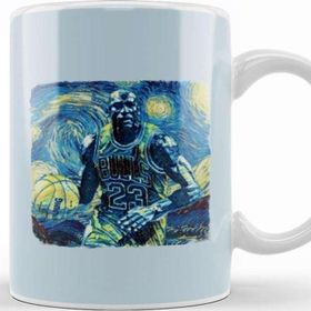Baskı Dükkanı Michael Jordan Van Gogh Style Kupa