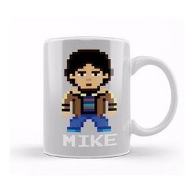 Baskı Dükkanı Mike Wheeler Stranger Things Pixel Character Kupa