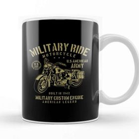 Baskı Dükkanı Military Ride Army Motorcycle Kupa