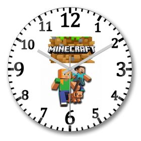 Baskı Dükkanı Minecraft Adventure Bombeli Gerçek Cam Duvar Saati