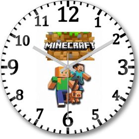 Baskı Dükkanı Minecraft Adventure Bombeli Gerçek Cam Duvar Saati