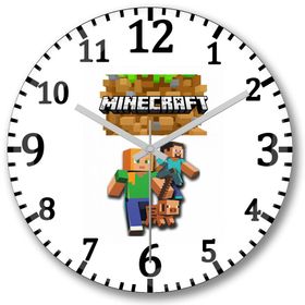 Baskı Dükkanı Minecraft Adventure Bombeli Gerçek Cam Duvar Saati