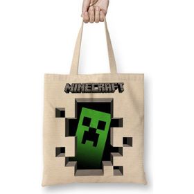 Baskı Dükkanı Minecraft Creeper Bez Çanta