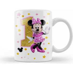 Baskı Dükkanı Mini Fare Minnie Mouse 1 Bir Yaş Hediyesi Kupa
