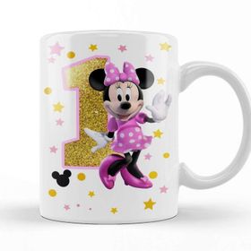 Baskı Dükkanı Mini Fare Minnie Mouse 1 Bir Yaş Hediyesi Kupa