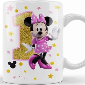 Baskı Dükkanı Mini Fare Minnie Mouse 1 Bir Yaş Hediyesi Kupa