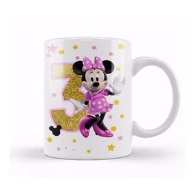 Baskı Dükkanı Mini Fare Minnie Mouse 3 Üç Yaş Hediyesi Kupa