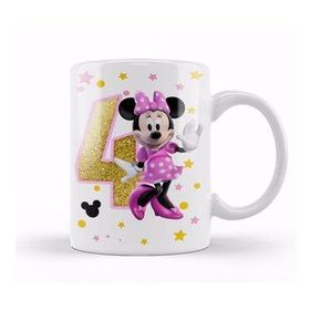 Baskı Dükkanı Mini Fare Minnie Mouse 4 Dört Yaş Hediyesi Kupa