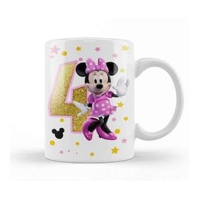 Baskı Dükkanı Mini Fare Minnie Mouse 4 Dört Yaş Hediyesi Kupa