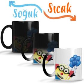 Baskı Dükkanı Minions Palhaço Sihirli Porselen Kupa