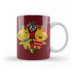 Baskı Dükkanı Mistletoe Gingerbread Christmas Reef Kupa