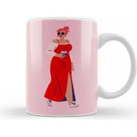 Baskı Dükkanı Modern Cute Woman Art Kupa