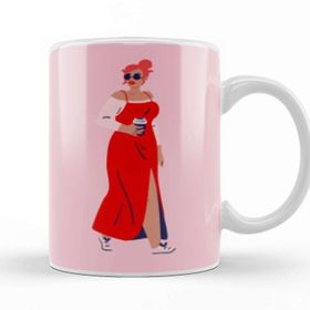 Baskı Dükkanı Modern Cute Woman Art Kupa