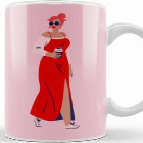 Baskı Dükkanı Modern Cute Woman Art Kupa