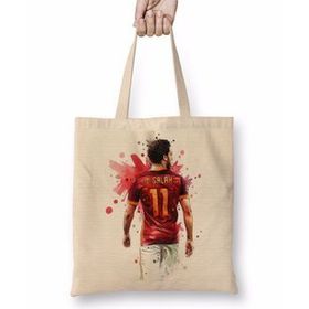 Baskı Dükkanı Mohamed Salah 01 Bez Uzun Saplı Krem Rengi Çanta