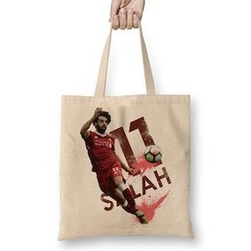 Baskı Dükkanı Mohamed Salah 01 Bez Uzun Saplı Krem Rengi Çanta