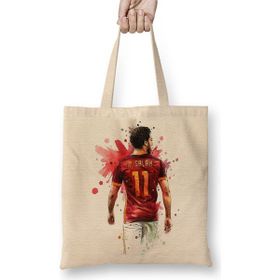 Baskı Dükkanı Mohamed Salah Bez Uzun Saplı Krem Rengi Çanta