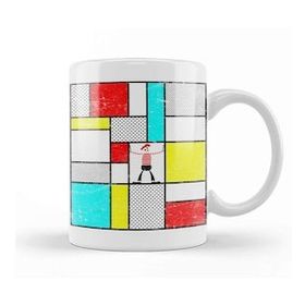 Baskı Dükkanı Mondrian&#039;s Mime Minimalism Kupa