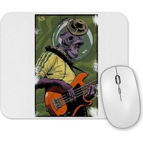 Baskı Dükkanı Monkey Bass Müzik Gitar Maymun Mouse Pad