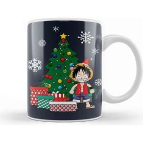 Baskı Dükkanı Monkey D Luffy Around The Christmas Tree Kupa