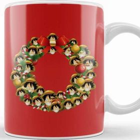 Baskı Dükkanı Monkey D Luffy One Piece Multiface Christmas Wreath Kupa