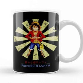 Baskı Dükkanı Monkey D Luffy Retro Japanese One Piece Kupa