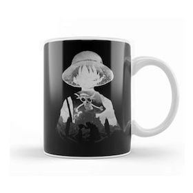 Baskı Dükkanı Monochrome Captain Luffy Kupa