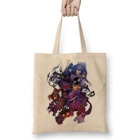 Baskı Dükkanı Monster Pokemon Bez Uzun Saplı Krem Rengi Çanta