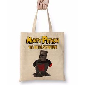 Baskı Dükkanı Monty Python Black Knight Bez Uzun Saplı Krem Rengi Çanta