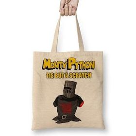Baskı Dükkanı Monty Python Black Knight Bez Uzun Saplı Krem Rengi Çanta