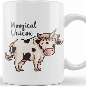 Baskı Dükkanı Moogical Unicow Unicorn Cow Pixel Art Kupa