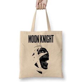 Baskı Dükkanı Moon Knight Bez Uzun Saplı Krem Rengi Çanta
