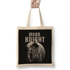 Baskı Dükkanı Moon Knight Bez Uzun Saplı Krem Rengi Çanta