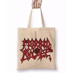 Baskı Dükkanı Morbid Angel Bez Uzun Saplı Krem Rengi Çanta