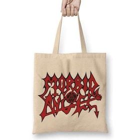 Baskı Dükkanı Morbid Angel Bez Uzun Saplı Krem Rengi Çanta