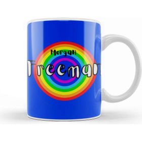 Baskı Dükkanı Morgan Freeman Retro Rainbow Style Kupa