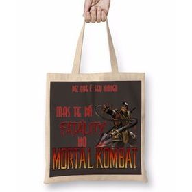 Baskı Dükkanı Mortal Kombat 2 Bez Uzun Saplı Krem Rengi Çanta