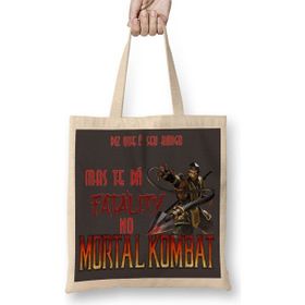 Baskı Dükkanı Mortal Kombat 2 Bez Uzun Saplı Krem Rengi Çanta