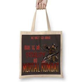Baskı Dükkanı Mortal Kombat 2 Bez Uzun Saplı Krem Rengi Çanta