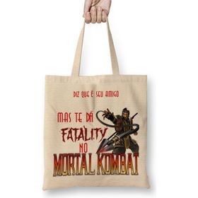 Baskı Dükkanı Mortal Kombat 2 Bez Uzun Saplı Krem Rengi Çanta