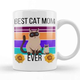 Baskı Dükkanı Mothers Day 2021 Best Cat Mom Ever Funny 2021 Kupa