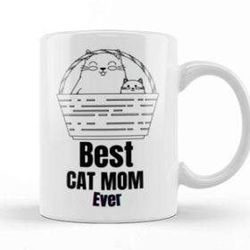 Baskı Dükkanı Mothers Day 2021 Best Cat Mom Ever Funny Kupa