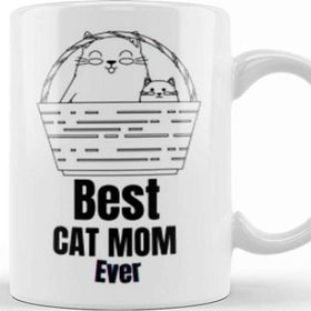 Baskı Dükkanı Mothers Day 2021 Best Cat Mom Ever Funny Kupa