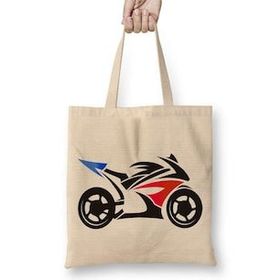 Baskı Dükkanı Moto Racing Bez Uzun Saplı Krem Rengi Çanta