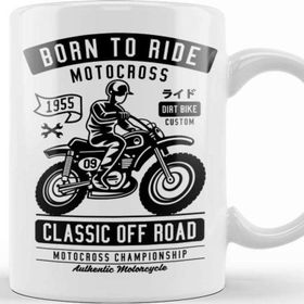 Baskı Dükkanı Motorbike Born to Ride Motocross Kupa